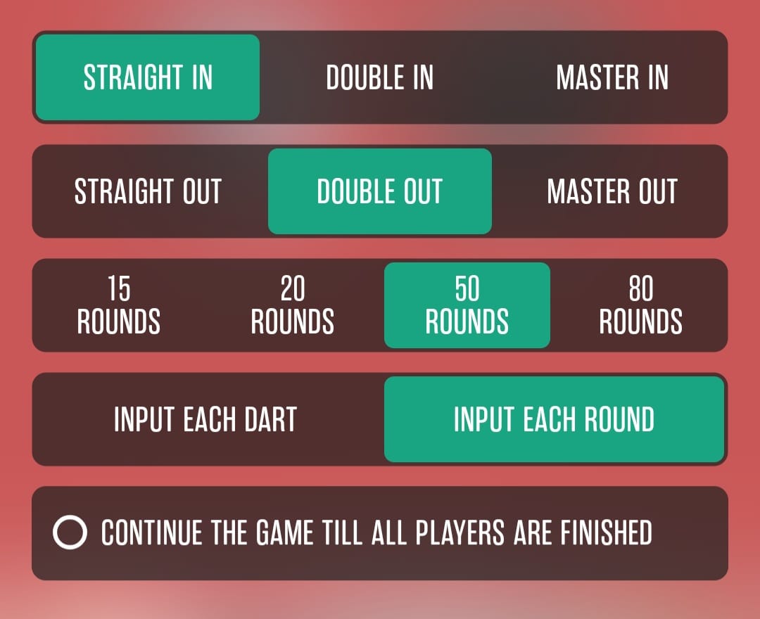 Dartsmind – podešavanja meča (1)